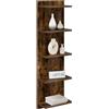 vidaXL Scaffale da parete Rovere Fumo 30 x 15 x 100 cm, Scaffali da muro eleganti in legno ingegnerizzato, per un living moderno e organizzato, design minimalista