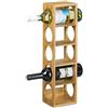 Relaxdays 2x Cantinetta in Bambù, Scaffale Portabottiglie in Bambù Scaffale 5 Bottiglie di Vino, 53 x 14 x 12 cm, Naturale