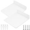 QJKEJI 2 Pz Mensole da Muro Bianche, Mensole da Parete, Mensola da Parete Piccola, Mensola a Muro Invisibili Metallo, Scaffale Libreria Bianche Galleggianti per Camera Letto Cucina Bagno, 11x10x2,3 cm