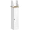 kleankin Porta Carta Igienica a Colonna Armadietto 18x20x80 cm Bianco