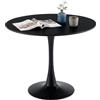 GOKHOMX Tavolo da pranzo rotondo nero 90 cm, tavolo da cucina rotondo per 2 o 4 persone, stile moderno, base centrale in metallo stabile, per piccolo spazio cucina, sala da pranzo, soggiorno, balcone