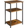 IBUYKE Tavolino, Comodino in Stile Industriale, Marrone,TMJ402H | Struttura Resistente in Acciaio,per Corridoio,Divano, Soggiorno,Camera da Letto