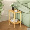 APICIZON 2 Tier Tavolino, Tavolino da Divano in Legno, 30 x 40 x 52 cm, Tavolino piccolo con spazio di archiviazione, per Soggiorno, Camera da letto, Balcone, Facile da Montare, Naturale