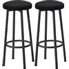 YMYNY Sedie Cucina Set da 2, 67 cm Sgabelli Cucina Bar Moderni Design, Nero Sgabelli Bar con Gamba in Metallo, Sgabello Cucina Alto per Penisola Isola Cucina, HBS515B