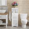 powerking Armadietto portaoggetti per bagno a 4 livelli, bianco freestanding organizer con porta, Drawer and Shelf, cabinet impermeabile per bagno, bagno, toilette, ufficio, sala living, cucina
