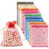 JNYUTEEN 100 Pezzi Sacchetti in Organza, Bustine Regalo 10x15 cm a Motivi Lunas e Stelle, Sacchetti per Bomboniere Matrimonio Compleanno Feste