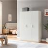 [en.casa] Armadio per Guardaroba Armadio per Camera da Letto Armadio Chiuso con Ante 4 Scomparti Asta Appendiabiti 176 x 120 x 52 cm Bianco
