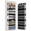 TAHAVICE Portaoggetti da Appendere con 5 Ripiani e 3 Ganci, Organizer da Appendere Salvaspazio, Mensole da Appendere per Porta per Camera da Letto, Bagno, Cucina, Furgone, Campeggio(grigio scuro)
