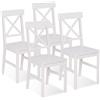 IDMarket - Set di 4 sedie da cucina SUZANNE in legno bianco con traverse