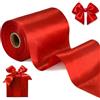 LATERN 20M Nastro di Raso Natalizio, 10,2CM Larghezza Nastro Spesso in Tessuto Tinta Unita per Natale Confezioni Regalo Albero di Natale Fai da Te Ghirlanda Fiocco Natale Feste Decorazione (Rosso)