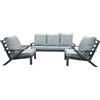 Cribel Set Malaga Divano + 2 Poltrone Alluminio Antracite, Tessuto Resistente, Comfort Ottimale, Arredo Moderno Per Giardino, Terrazzo E Esterni