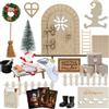 Roselee Set per Porta del Gnomo, Accessori per Porta del Gnomo, 23 Pezzi, Accessori per Porta Gnomo, Decorazione per Porta con Albero di Natale, Tappeto, Stivali, Scopa, Recinzione, Porta delle Fate in
