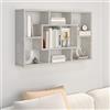Generico Mensola a Muro Grigio Cemento 85x16x52,5cm in Legno Multistrato,Armadietti e portaoggetti