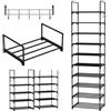 AUTOFU Scarpiera a 10 Ripiani, Scarpiera Salvaspazio con Ganci, Scaffale Portascarpe in Metallo, Scarpiera stretta impilabile, Organizzatore per Scarpe per Ingresso Soggiorno Camera da Letto, 30x40x175 cm