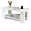 LIFEZEAL Tavolino da Salotto, Tavolino Basso a 2 Ripiani, Tavolino da Caffè, Tavolino da Divano, in Legno, Montaggio Semplice, per Soggiorno, Peso Max 125 kg, Bianco (90x52x40 cm)
