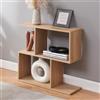 [en.casa] Tavolino Laterale Consolle da Divano con Vani Portaoggetti Mobile Basso Scomparti Ripiani Aperti per Soggiorno Camera da Letto Ingresso 57 x 60 x 20 cm - Effetto Rovere
