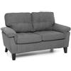 Totò Piccinni Divano Berlino in Tessuto 2 Posti Imbottito, con Braccioli, (L) 145x(P) 78x(A) 95 cm (Grigio)