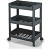 AKITAInk Carrello Salvaspazio Carrello portaoggetti, Ripiani mobili in plastica, salvaspazio, Organizzazione Perfetta per Cucina, Bagno, e Ufficio (NERO, 3 RIPIANI 35,5 x 22,2 x 48 cm)