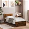 MOBCANT Giroletto con Testiera,Telaio letto Reti a Doghe Letto singolo Struttura letto utilizzabile per Scuola Camera da letto Dormitorio Appartamento Rovere Fumo 90x190 cm Legno Multistrato