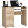 3E 3xE living.com SCRIVANIA LYNNA A6 SINISTRA SONOMA Piccola scrivania con 4 cassetti sul lato sinistro, Dimensioni: Altezza: 77 cm, Larghezza: 90 cm, Profondità: 50 cm