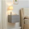 [en.casa] Comodino da Parete con 2 Cassetti 40 x 29 x 30 cm Cassettiera Pensile Portaoggetti da Muro - Grigio Chiaro