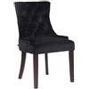 CLP Poltrona Pranzo Aberdeen Stile Chesterfield In Velluto E Legno Caucciù I Sedia Soggiorno Imbottita Con Alto Schienale Colore:nero;Colore del telaio:antico