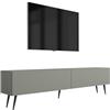 3E 3xE living.com Mobile TV - aloe - 170 x 52 x 32 cm - Gambe inclinate nere - Stile moderno