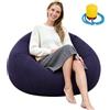 Qnbonrich Divano gonfiabile, poltrona gonfiabile, 105 x 105 x 60 cm, poltrona gonfiabile ultra morbida, senza imbottitura di fagioli, veloce e portatile, per soggiorno, giardino, campeggio (blu)