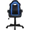 Ranqer Junior Warrior Sedia Gaming Per Bambini 6-12 Anni Ergonomica Regolabile In Altezza Con Telaio Robusto, Base In Nylon, PU Di Alta Qualità, Comfort Per Studio E Gioco In Vari Colori, Nero/Blu