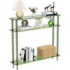 Dewrhiixe Consolle in Acrilico Trasparente, Tavolo d'Ingresso a 3 Ripiani, Stile Mid-Century Modern, per Soggiorno e Corridoio (Alto verde)