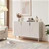 [en.casa] Credenza Bassa con 3 Ante Decorative Madia Moderna Mobile Contenitore per Cucina Soggiorno Sala Pranzo 75 x 115 x 38 cm Beige