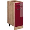 Vicco Mobiletto base per cucina R-Line, Rosso lucido, 30 cm