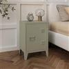 [en.casa] Comodino in Acciaio con Scomparto Chiuso con Anta Tavolino Laterale da Divano Mobiletto Notturno da Letto Tavolino Basso da Ingresso 57 x 40 x 30 cm color Cammello, opaco