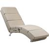 Casaria® Poltrona Chaise Longue Funzione Massaggiante e Termica 186x89x55cm Lettino Relax Sdraio Ergonomico in Tessuto Imbottito Portata 180 kg Soggiorno Ufficio Interno Reclinabile Lettura