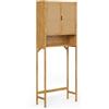 Vicco armadietto coprilavatrice Liora, Bambù, 66 x 168 cm | con 2 porte, adatto per lavatrici e asciugatrici standard