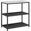 Foknhdi Scaffale da cucina, nero, 90 x 50 x 92 cm, in acciaio, design moderno, robusto, per cucina, corridoio, balcone e ufficio