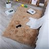 YIHAIC Faux tappetto di pelle di pecora tappeto, Pecora Agnello imitazione pelliccia sintetica decorativa, adatto per tappeto per soggiorno, tappetino per il letto (Marrone, Rectangle 60 x 90 CM)