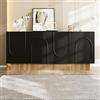 SACOOL Credenza moderna, con 4 ante, ampio spazio e struttura a forma di U chiara, elegante per soggiorno e sala da pranzo, pratici scomparti multipli per organizzare l'ordine