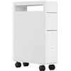 kleankin Mobiletto Salvaspazio Bagno con 4 Ruote 16x49.5x66cm Bianco
