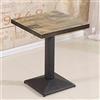 OHMG Tavolo da pranzo Quadrato Retrò Industriale Tavolo Bistrot Tavolo da 4 Persone Tavoli Cucina in Legno con Gambe Di Ferro Quadrate Industriali 60 x 60 x 75 cm (A)