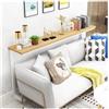 YXXSDP Mensola posteriore del divano Tavolino lungo e sottile dietro il divano, consolle stretta per ingresso, mensola contenitore per spazio libero accanto al letto(Wooden+white,140x15x90cm)