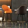 HJYXXSR Sgabelli Da Bar Alti, Con Schienale E Braccioli, Sedia Moderna Con Schienale Minimalista, Girevole A 360°, Con Poggiapiedi, Adatto Per Isole Cucina Domestiche Orange Brown 40*40*75cm/15.7*15.7*29.5in