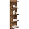 vidaXL Scaffale da parete Legno antico 30 x 15 x 100 cm, Scaffali da muro eleganti in legno ingegnerizzato, per un living moderno e organizzato, design minimalista