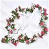 KEUGT Ghirlanda Fiori Artificiali,2 Pz Ghirlanda di Rose Artificiali,Ghirlande di Nozze,Vite di Fiori Artificiali,Fiori di Seta Vite Finta Sospeso Rose per la Decorazione Partito Dell'hotel Giardino in Casa