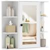 COSTWAY Mobile Bagno da Parete, Armadietto Pensile in Legno con 1 Anta, 6 Scomparti Aperti e 3 Ripiani, Mobiletto da Bagno Salvaspazio per Soggiorno e Camera da Letto, 66 x 16,5 x 63 cm (Bianco)