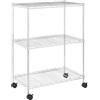vidaXL Scaffale a 3 Livelli con Ruote 60x35x81 cm Cromato 150 kg, scaffale portaoggetti, portaoggetti, ripiano portaoggetti, scaffale di stoccaggio