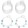 Happtkey 10 Pezzi Bracciali a Catena Graffetta per Accessori Bigiotteria, Catene per Bracciali con Ciondoli 6,7 Pollici in Acciaio Inossidabile, Bracciali Regolabili con Moschettoni (Argento)