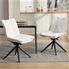 Ya-Home Set di 2 Sedie Cucina Girevoli Sedie da Pranzo Moderne Sedie Imbottite con Doppio Strato Poltroncine Sala da Pranzo con Gambe in Metallo per Soggiorno/Ristorante/Studio, Beige