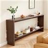 Wetsfgdg Consolle Ingresso Stretta in Legno Stile Vintage, Pannello 15mm Antiribaltamento, Incavo Battiscopa, Ripiani Regolabili per Libri A4, Soggiorno, Corridoio, Studio(150×15×70cm)