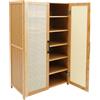 yikmid Scarpiera a 6 ripiani in bambù con ante e ventilazione, scarpiera salvaspazio per 18-24 paia di scarpe, moderna organizer per corridoio, camera da letto e guardaroba, 59 x 33 x 100 cm